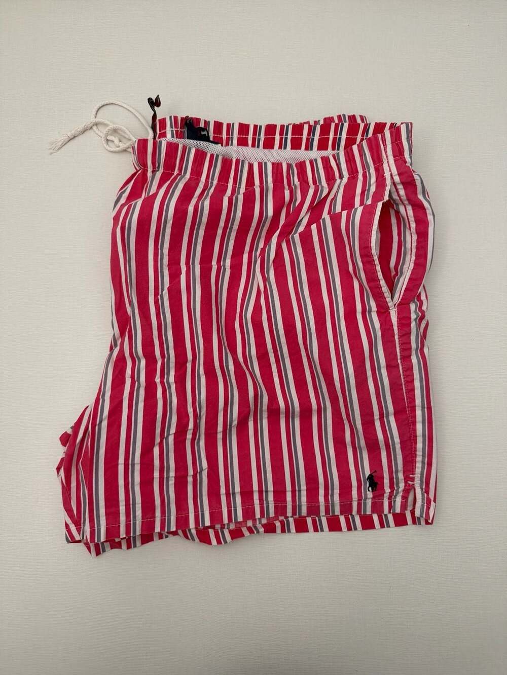 Vintage 90s Polo Sport Ralph Lauren Candy Cane  Striped Swim Shorts XXL